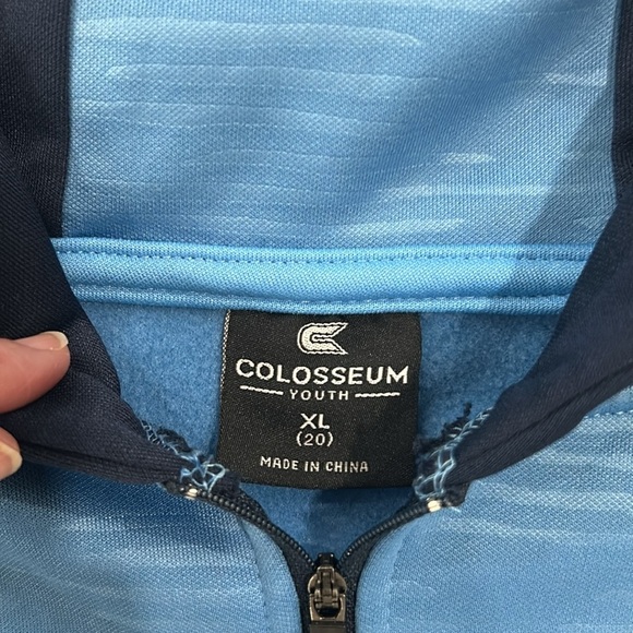 Colosseum UNC Tarheels 1/4 Zip Blue Fleece Sweatshirt Jacket Youth Size XL (20). - Picture 4 of 16